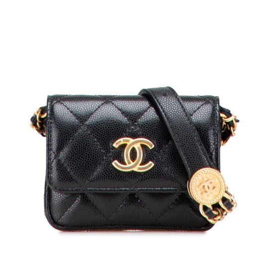 Chanel Calfskin Black Crossbody Bags