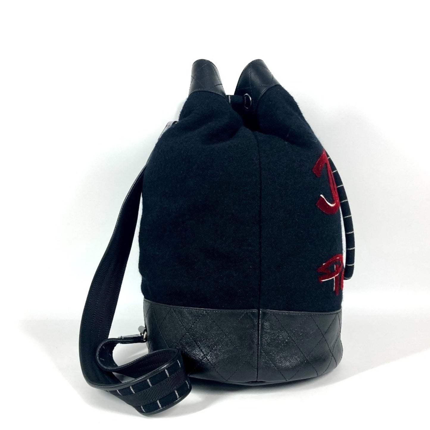 Chanel Wool Black Shoulder Bags