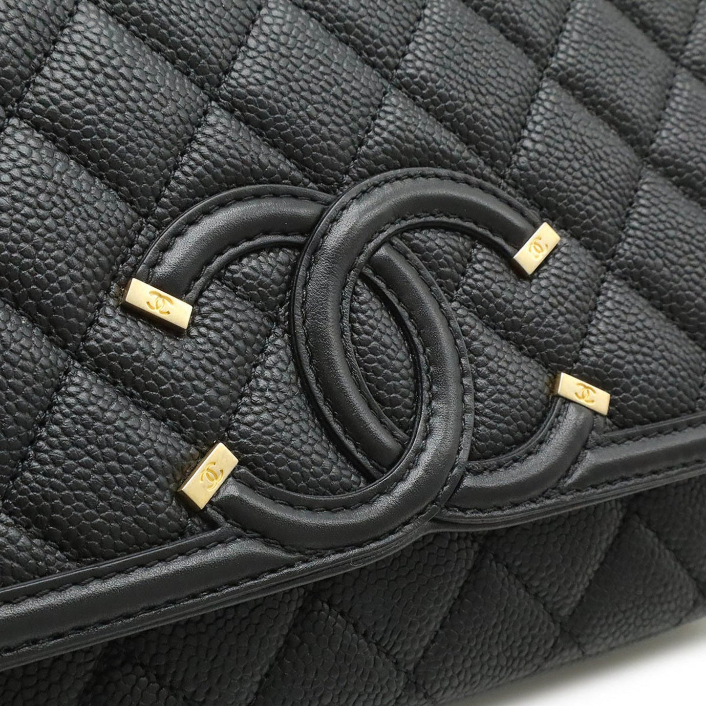 Chanel Calfskin Black Shoulder Bags