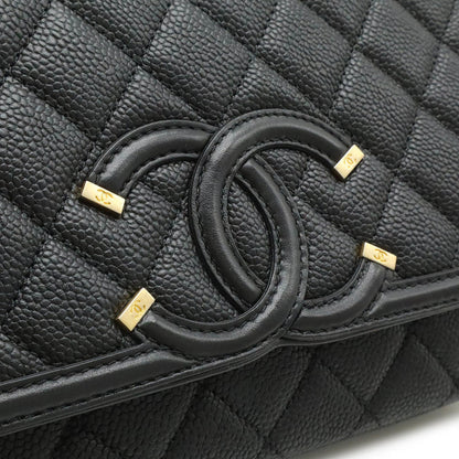 Chanel Calfskin Black Shoulder Bags