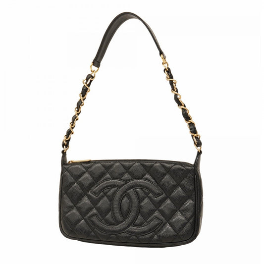 Chanel Calfskin Black Shoulder Bags