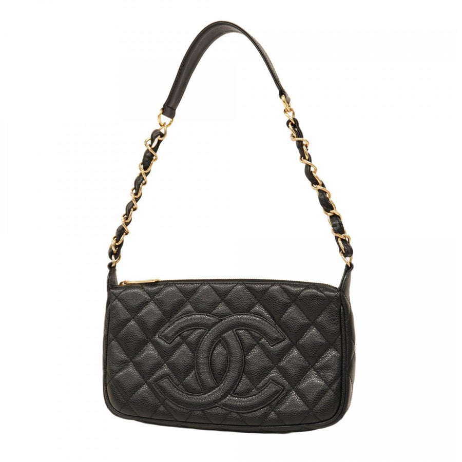 Chanel Calfskin Black Shoulder Bags