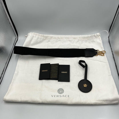 Versace Canvas Black Tote Bags