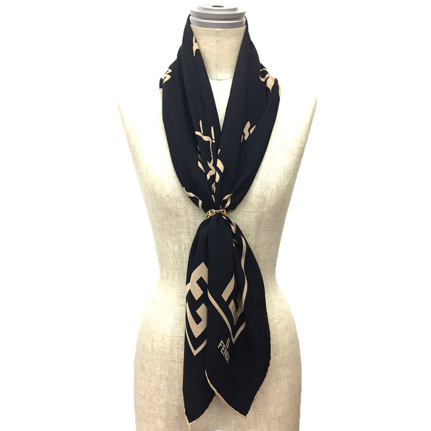 Fendi Silk Black Scarves