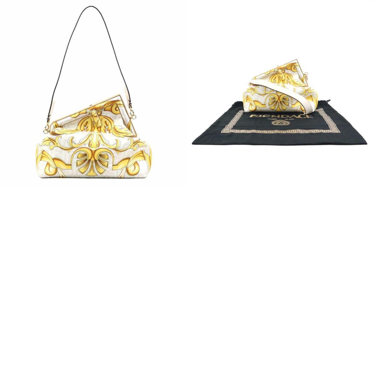 Fendi Canvas Gray Shoulder Bags