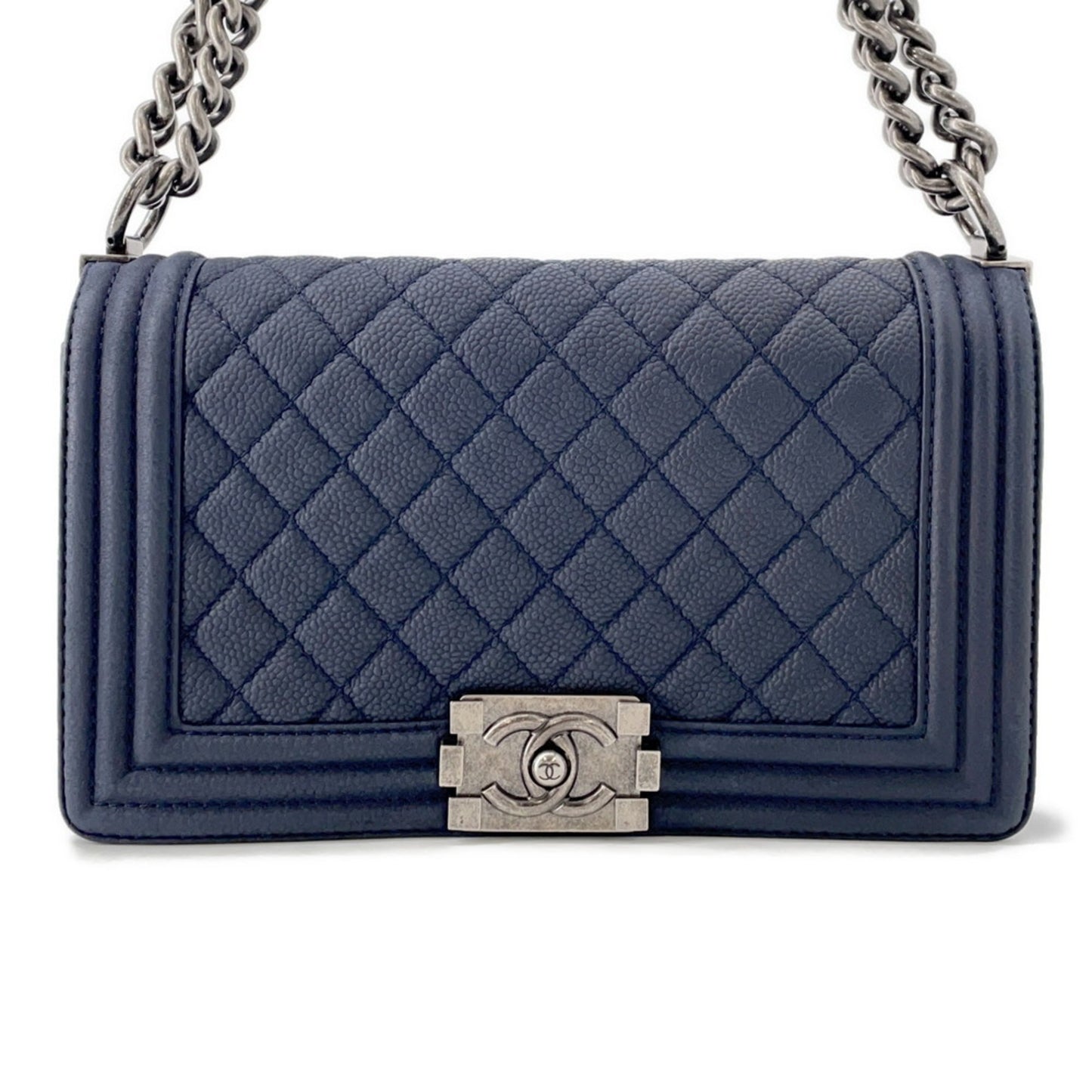 Chanel Calfskin Blue Shoulder Bags