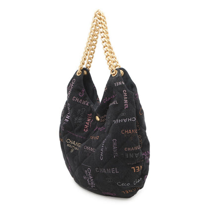 Chanel Denim Black Shoulder Bags