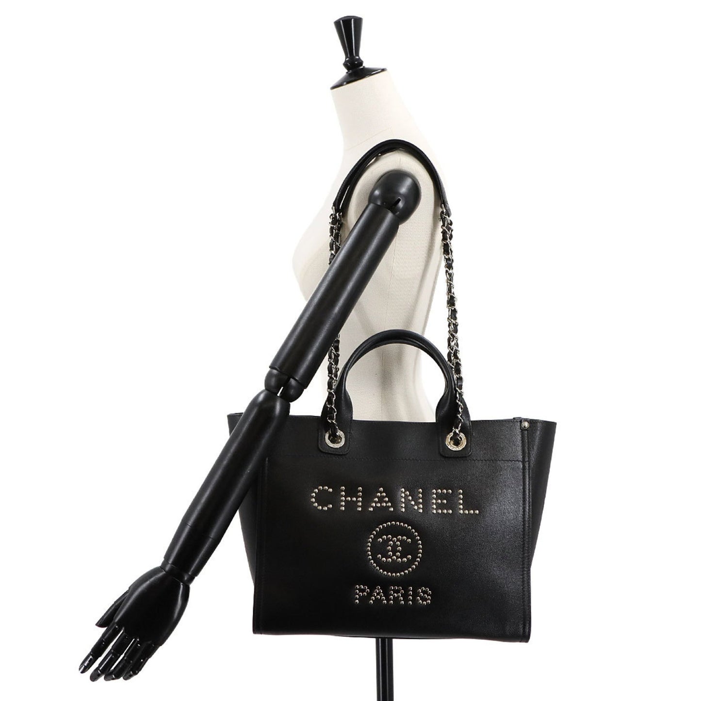 Chanel Calfskin Black Shoulder Bags