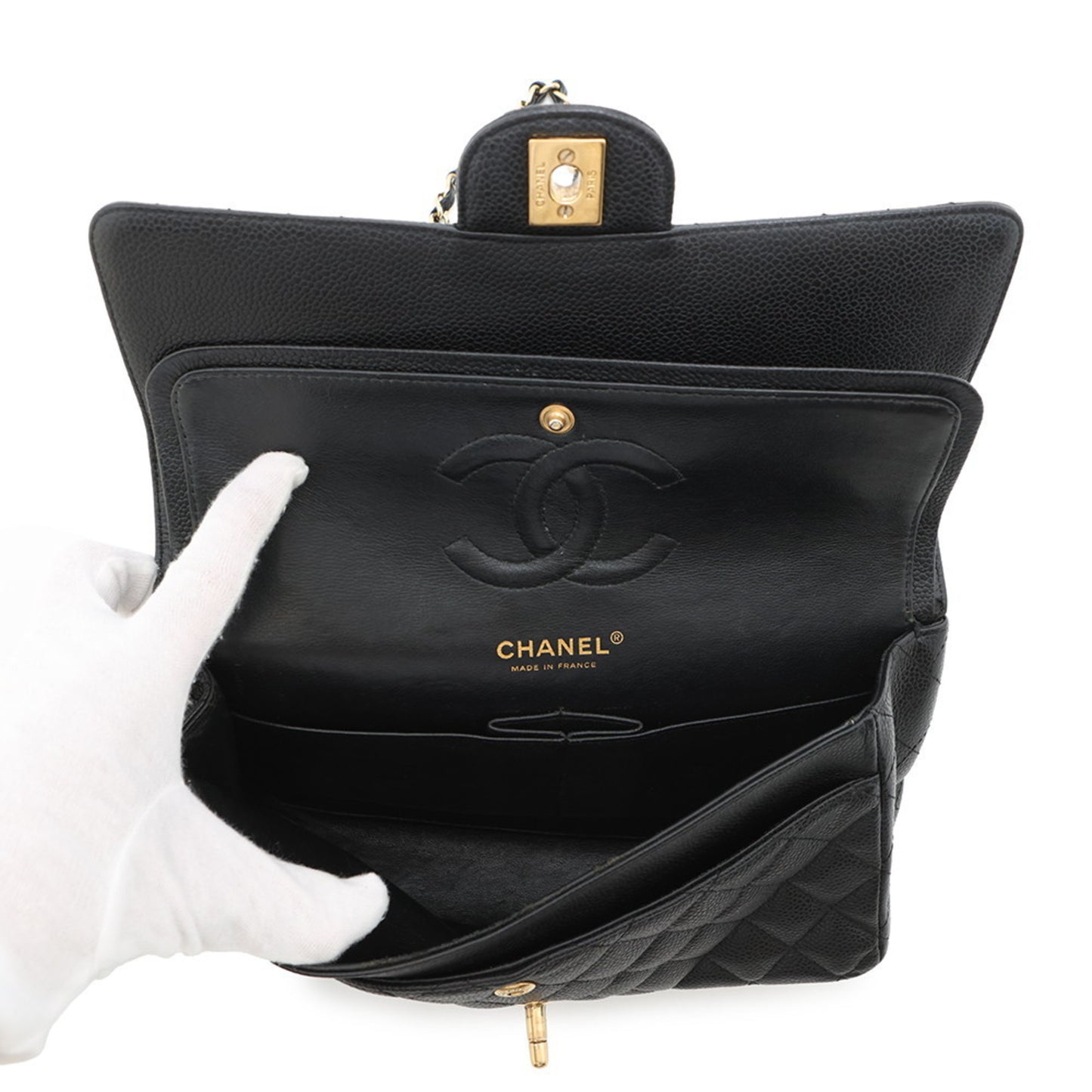 Chanel Calfskin Black Shoulder Bags