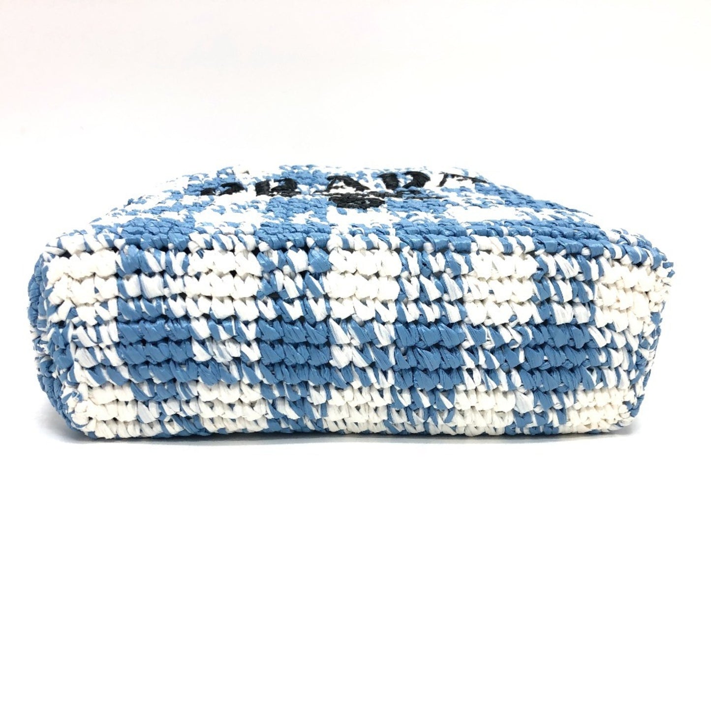 Prada Woven Fabric Blue Tote Bags