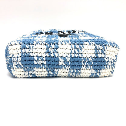 Prada Woven Fabric Blue Tote Bags