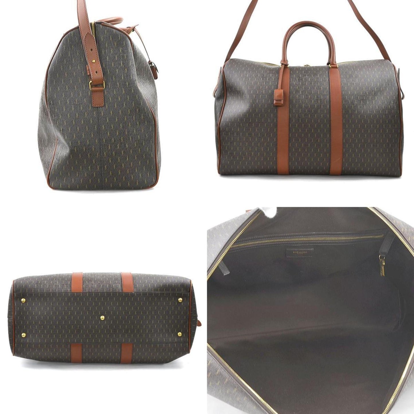 Saint Laurent Coated Canvas Brown Travel Bags