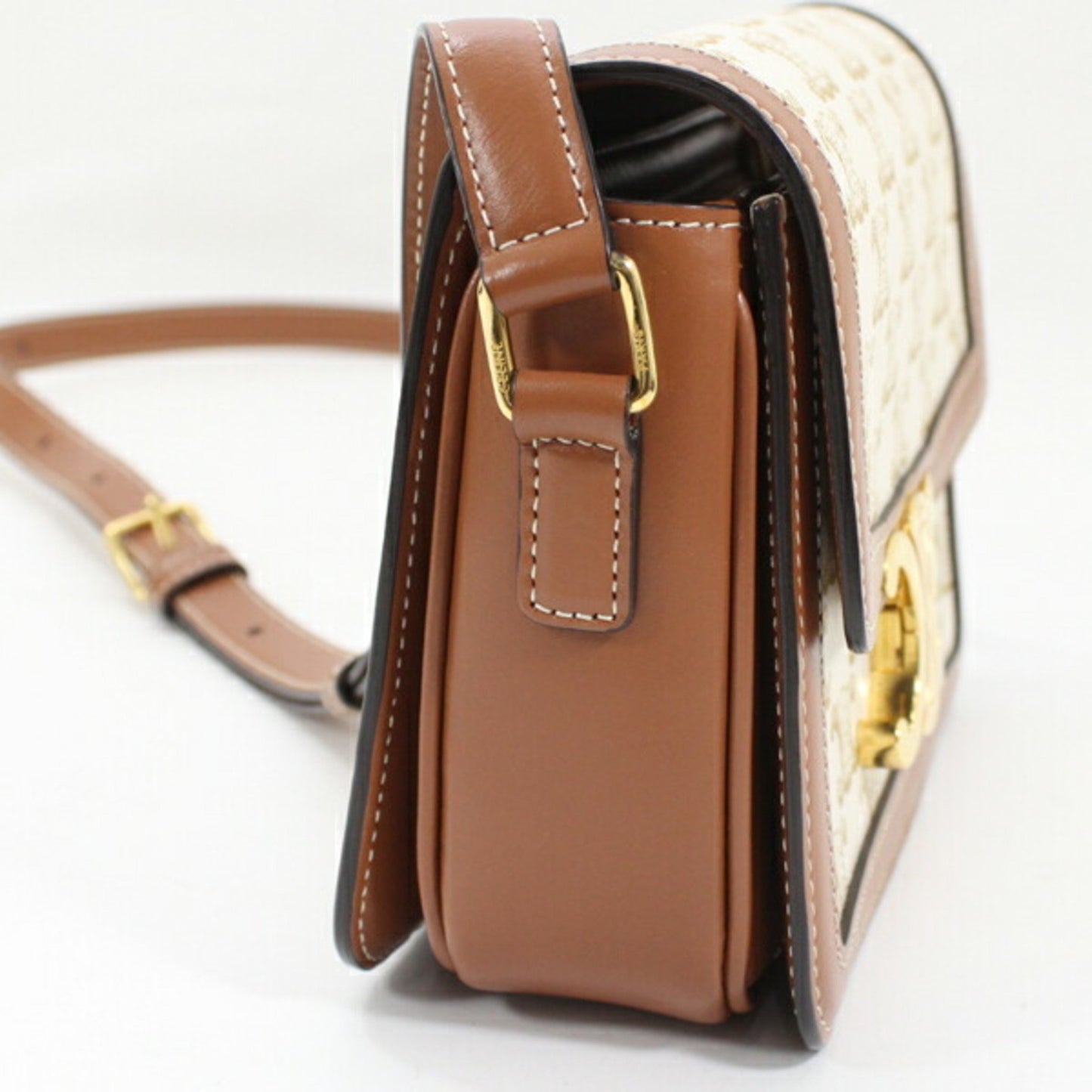 Celine Canvas Brown Shoulder Bags
