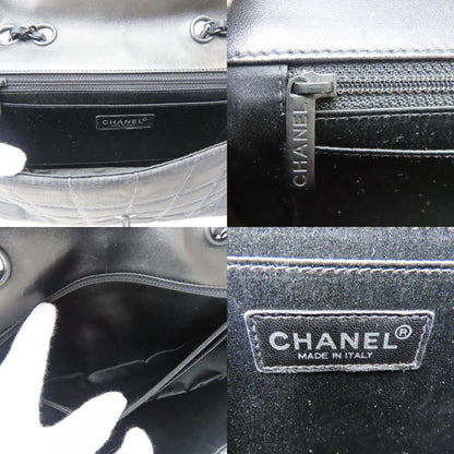 Chanel Woven Fabric Black Shoulder Bags