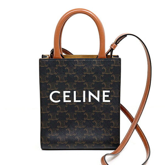 Celine Canvas Brown Shoulder Bags