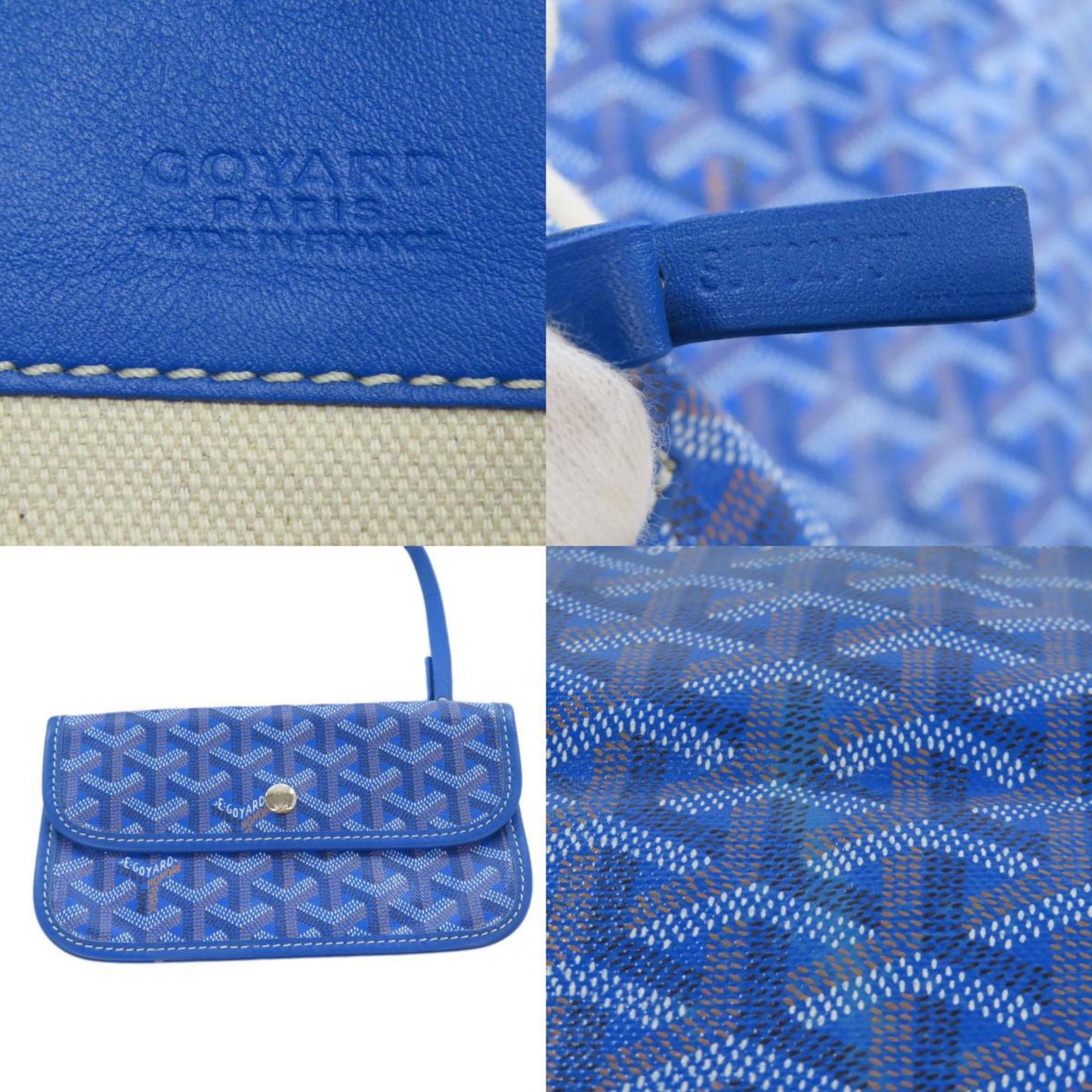 Goyard Coated Canvas Blue Tote Bags