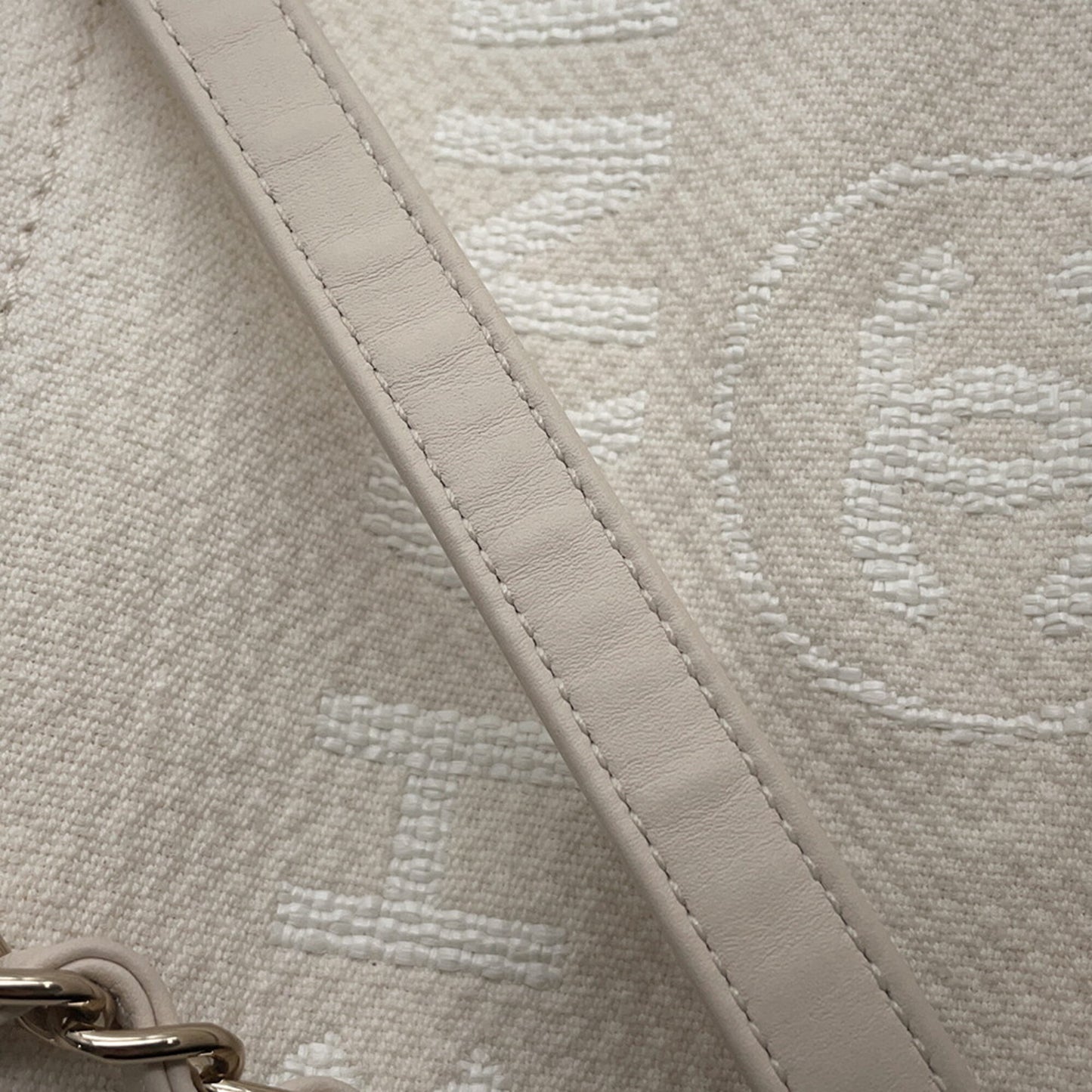 Chanel Canvas White Shoulder Bags