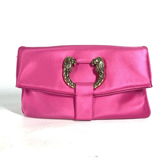Bvlgari Satin Pink Clutch Bags