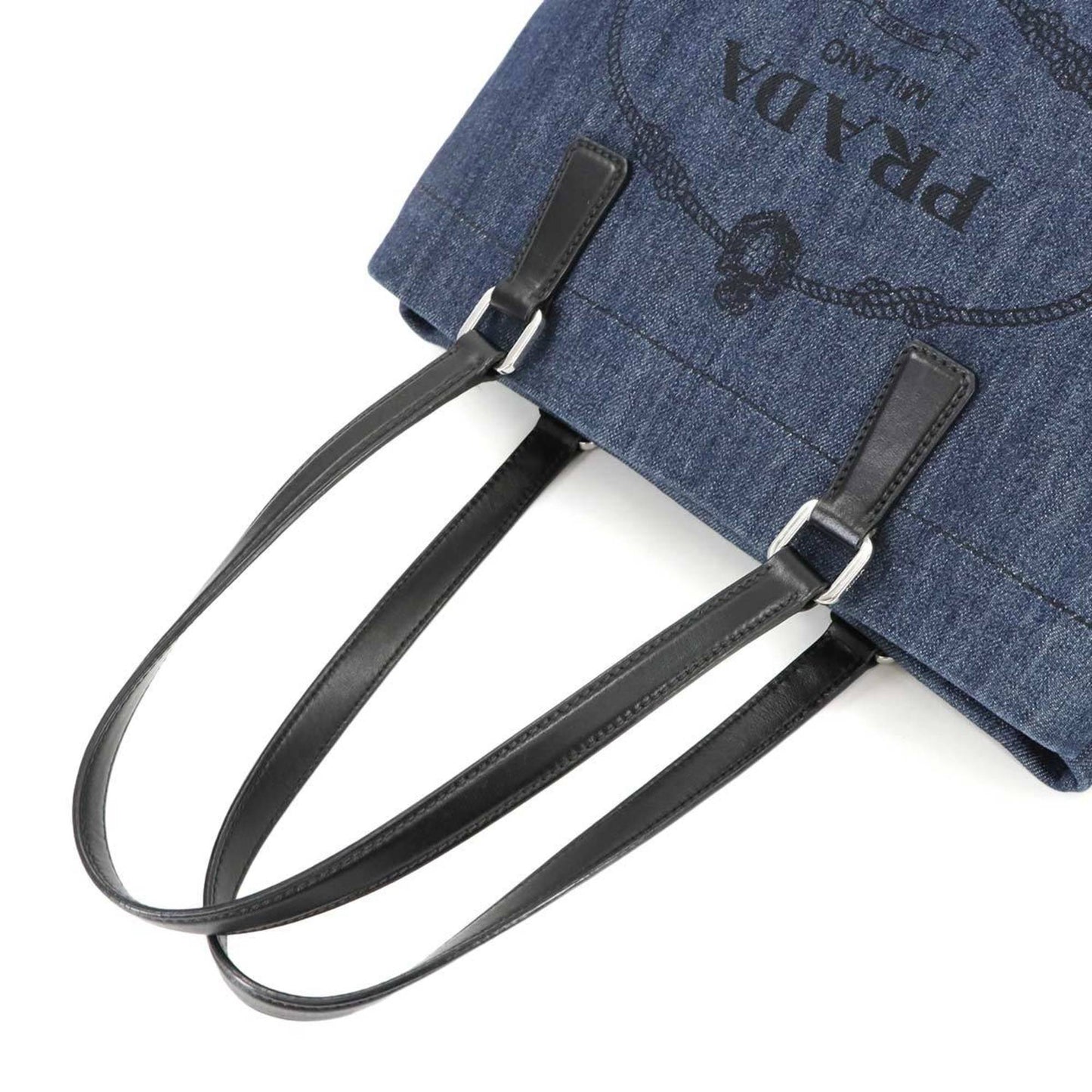 Prada Denim Black Tote Bags