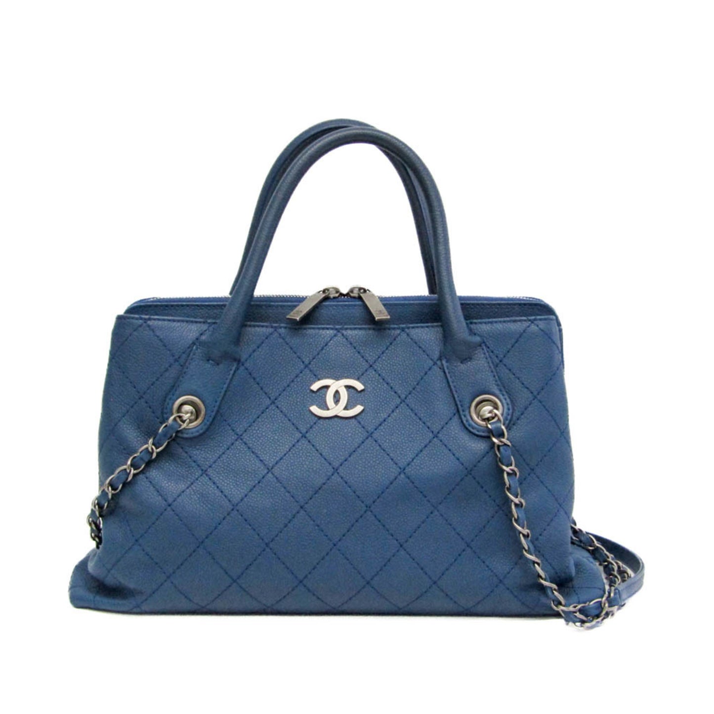 Chanel Calfskin Blue Handbags