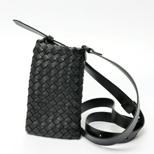 Bottega Veneta Intrecciato Leather Black Small Bags