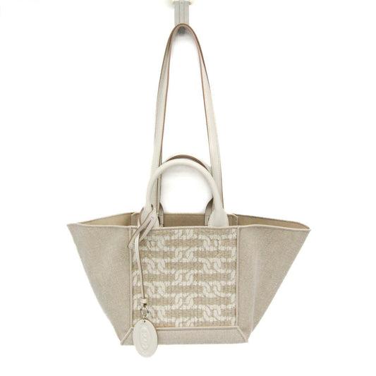 Tod's Linen Gray Handbags