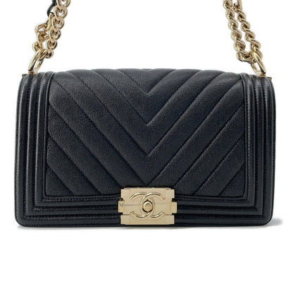 Chanel Calfskin Black Shoulder Bags