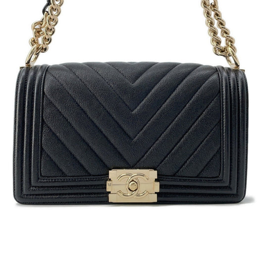 Chanel Calfskin Black Shoulder Bags