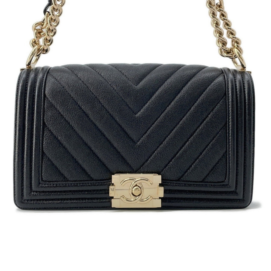 Chanel Calfskin Black Shoulder Bags