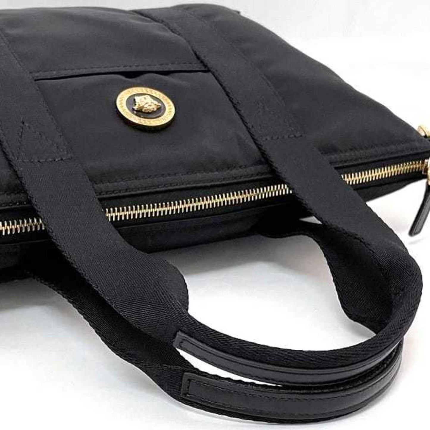 Versace Nylon Black Tote Bags
