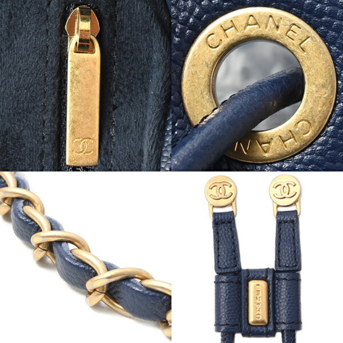 Chanel Calfskin Blue Shoulder Bags