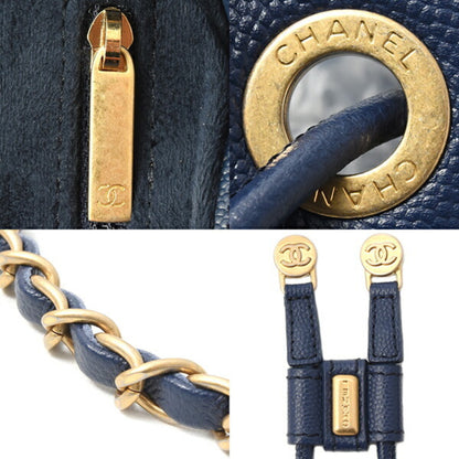 Chanel Calfskin Blue Shoulder Bags