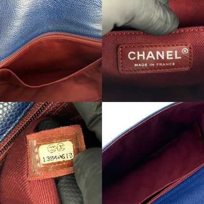 Chanel Calfskin Blue Shoulder Bags