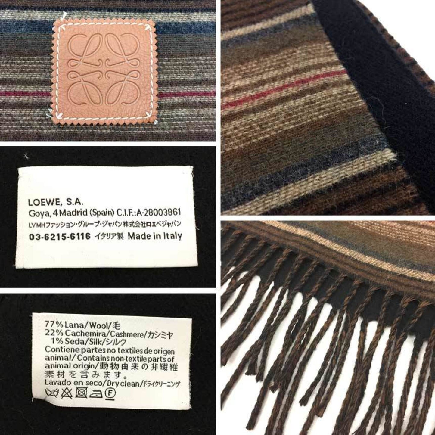 Loewe Wool Black Scarves