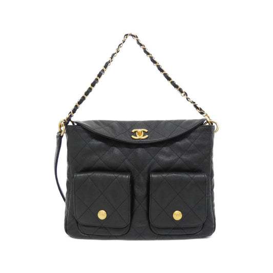 Chanel Calfskin Black Shoulder Bags
