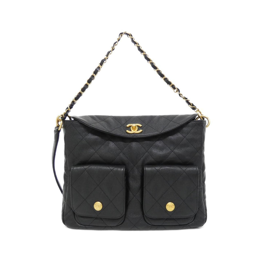 Chanel Calfskin Black Shoulder Bags