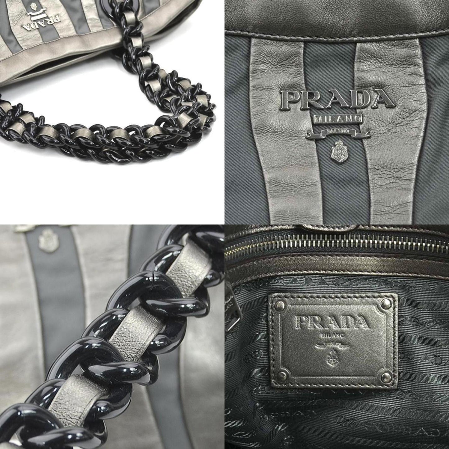 Prada Nylon Gray Handbags