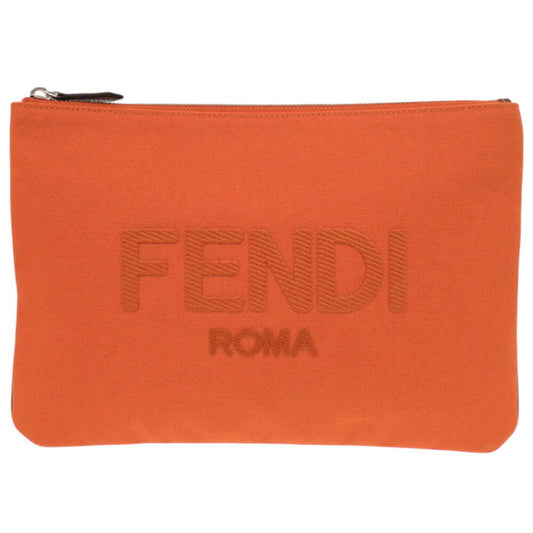 Fendi Canvas Orange Clutch Bags