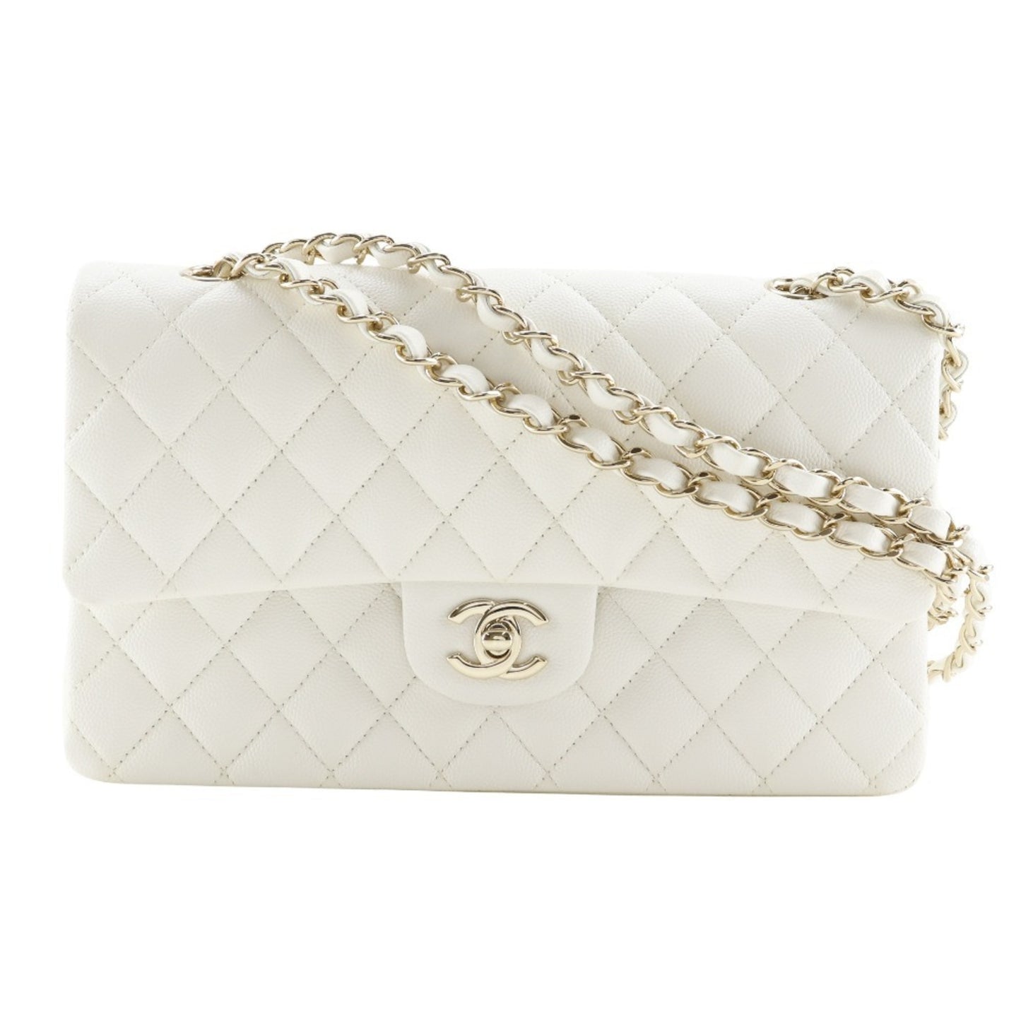 Chanel Calfskin White Shoulder Bags