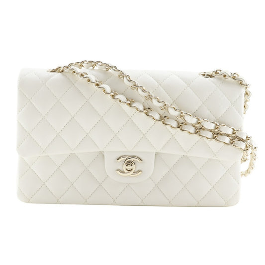 Chanel Calfskin White Shoulder Bags