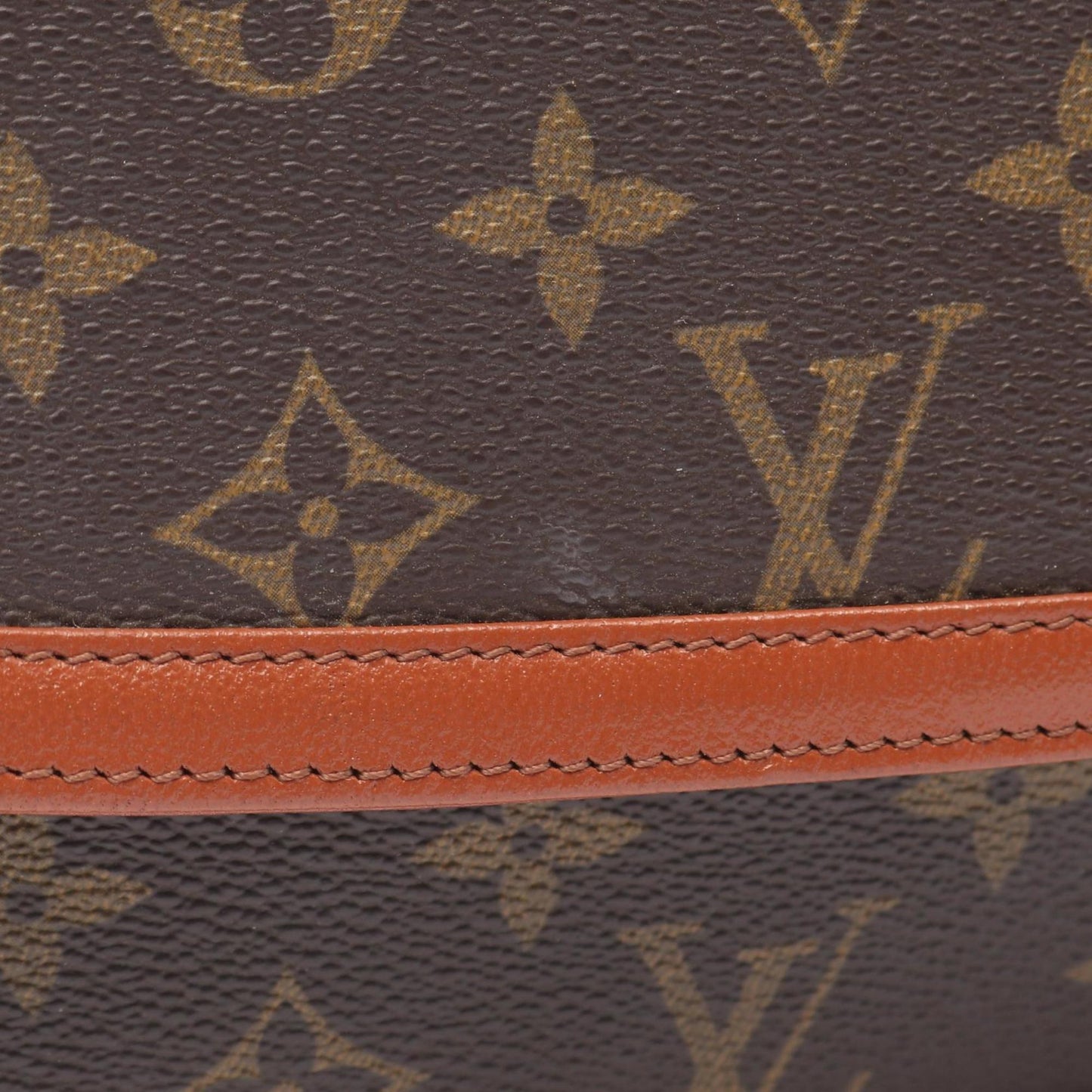 Louis Vuitton Coated Canvas Brown Clutch Bags