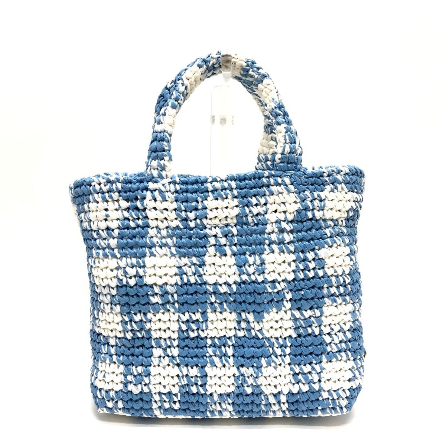 Prada Woven Fabric Blue Tote Bags