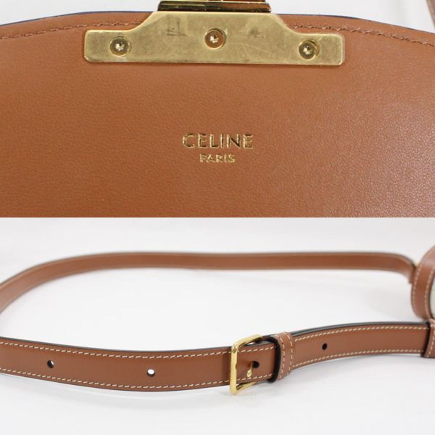 Celine Canvas Brown Shoulder Bags