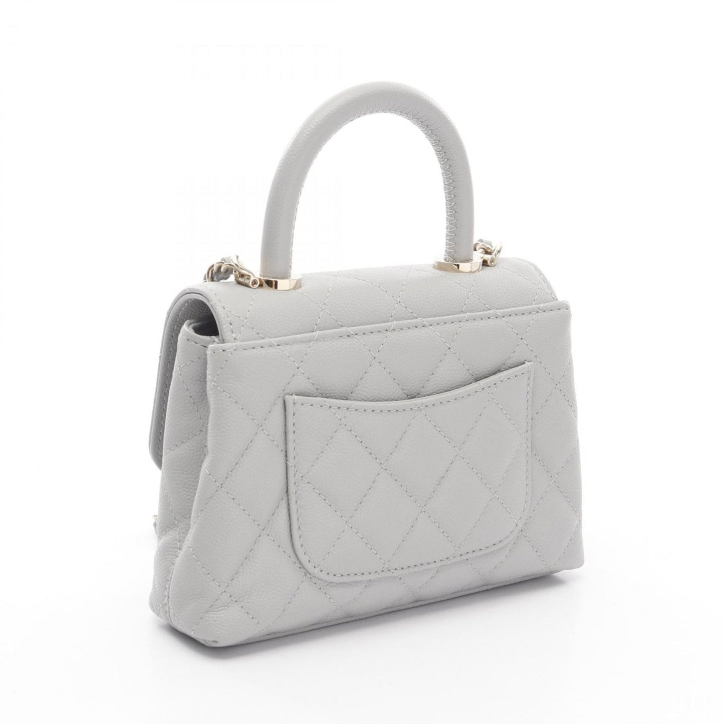 Chanel Calfskin Gray Shoulder Bags