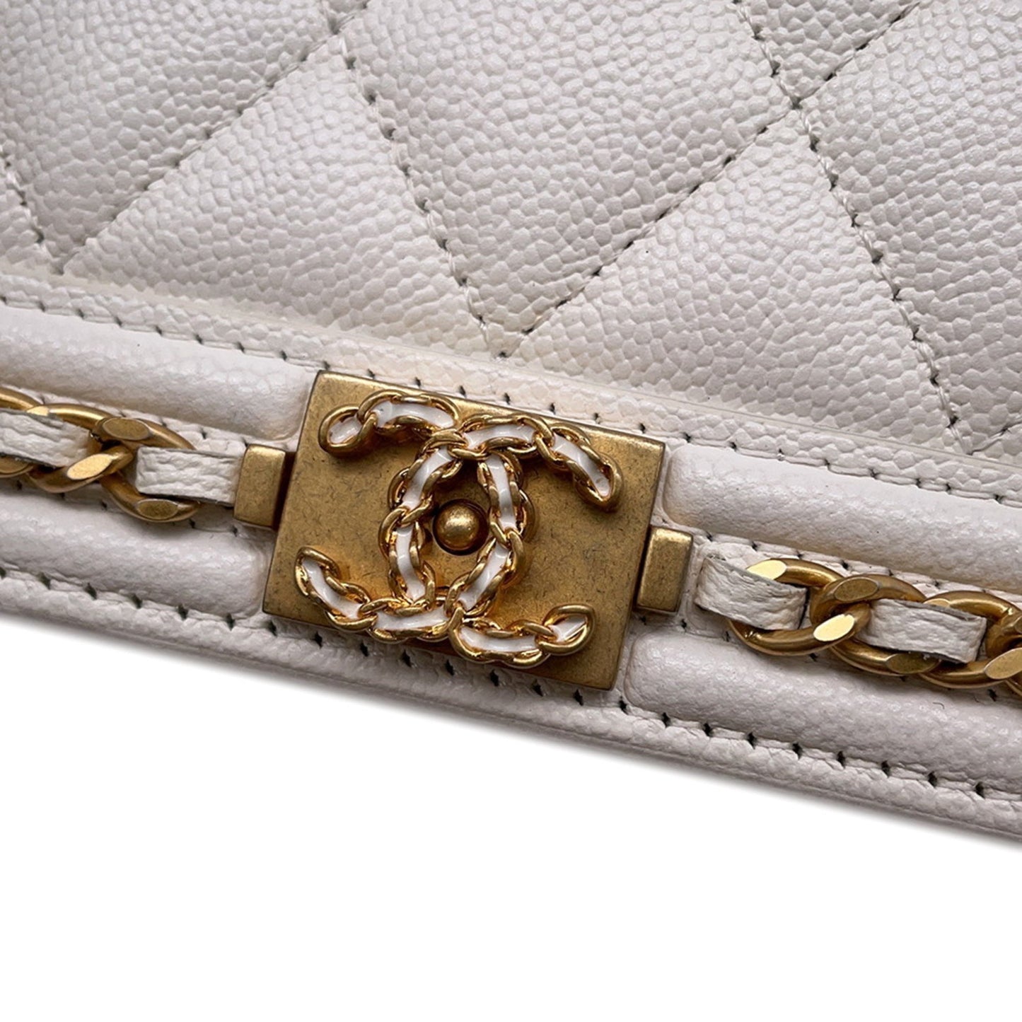 Chanel Calfskin White Shoulder Bags