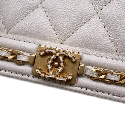 Chanel Calfskin White Shoulder Bags