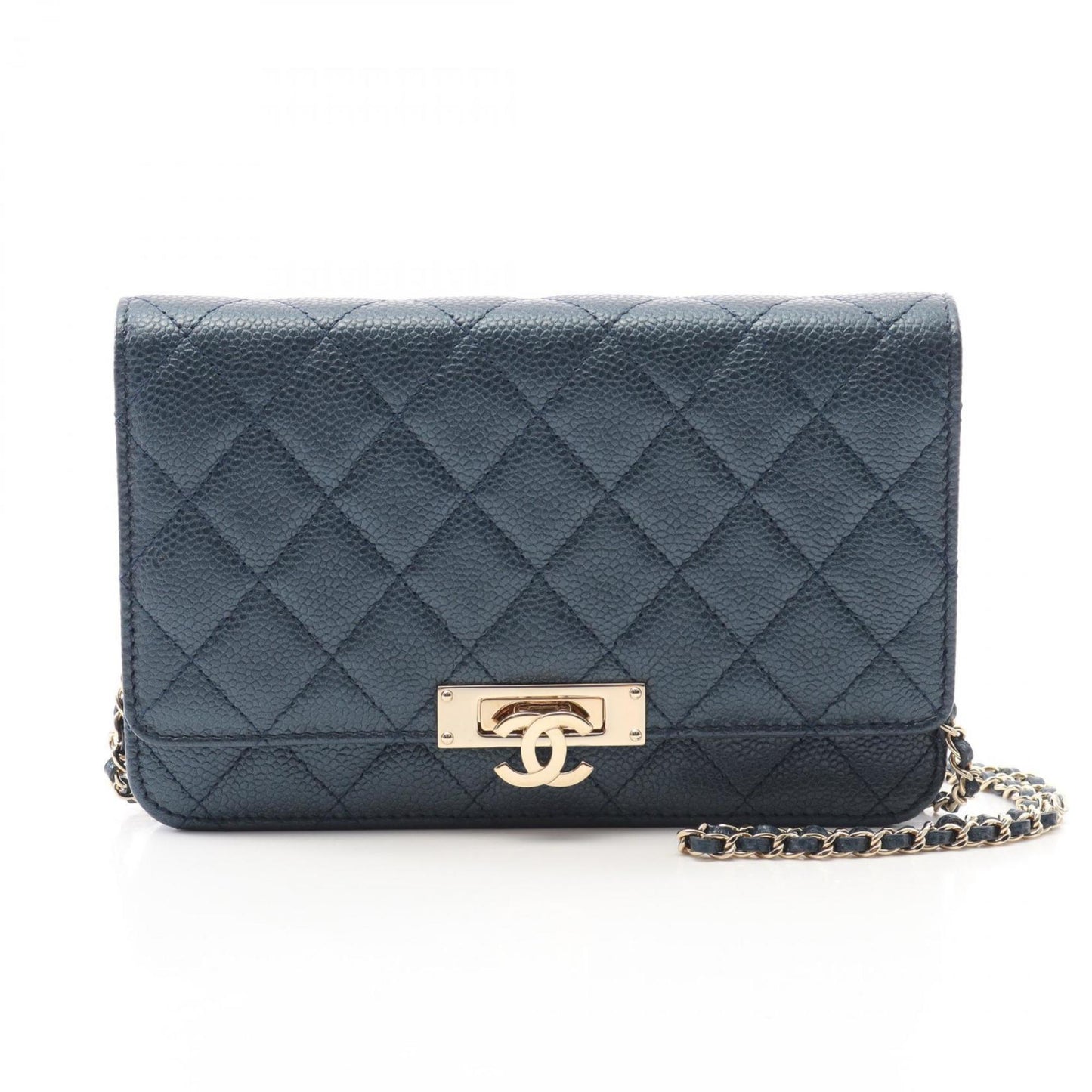 Chanel Calfskin Blue Shoulder Bags