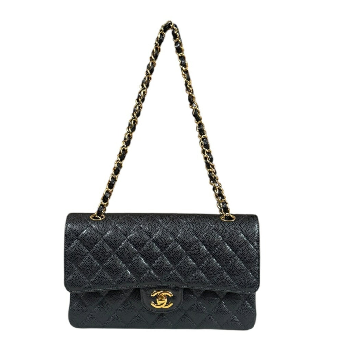 Chanel Calfskin Black Shoulder Bags