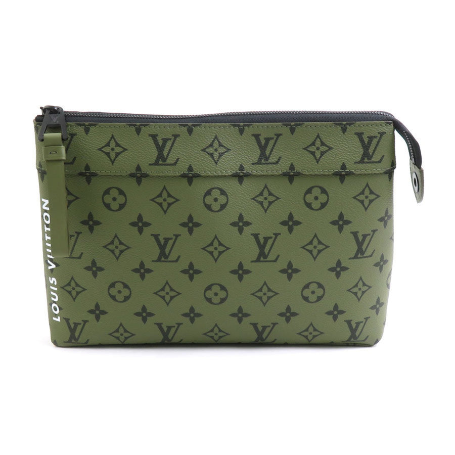 Louis Vuitton Monogram Canvas Green Clutch Bags