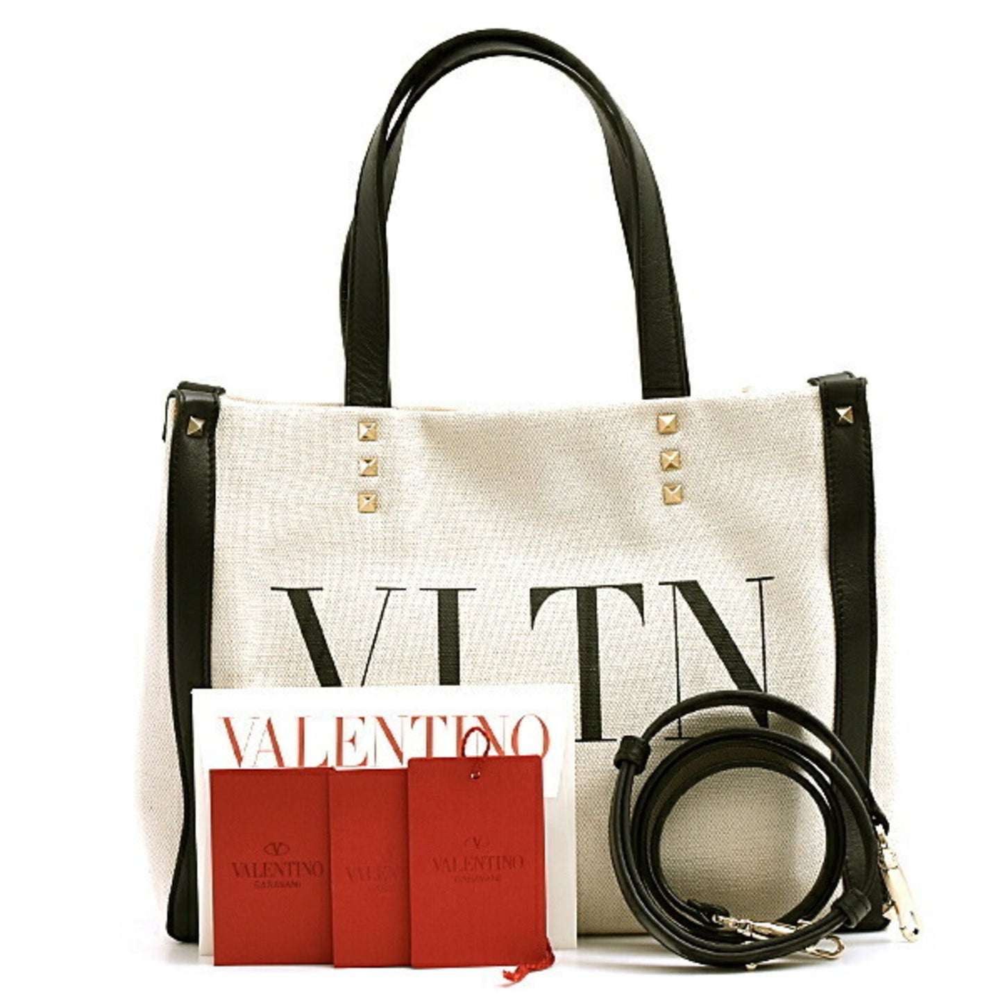 Valentino Canvas White Shoulder Bags